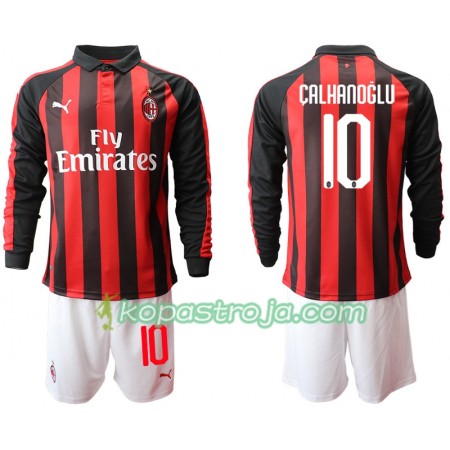 Billiga Fotbollströjor AC Milan CALHANOGLU 10 Barn Hemma tröja 2018/19 Långärmad